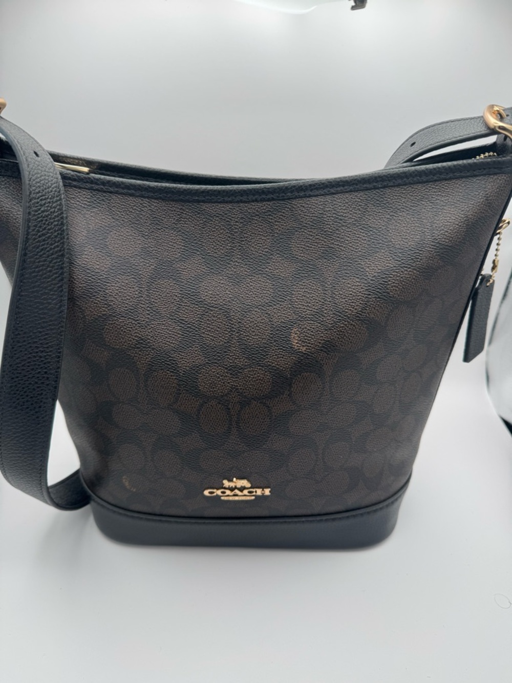 COACH Signature Brown/Black Jude Duffel Bag
